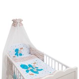 Luxusný set mantinel + obliečky + nebesá kolekcia SEA 135x100 - béžový